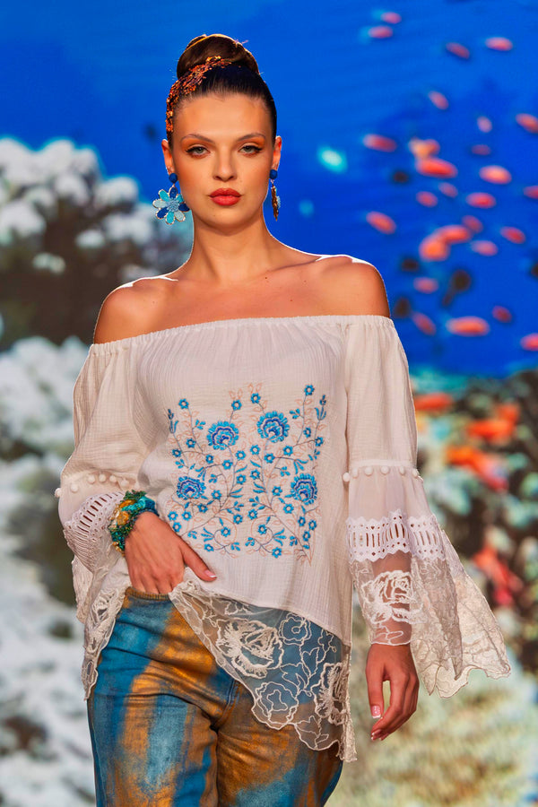 Bluza bumbac brodată – CTN-27